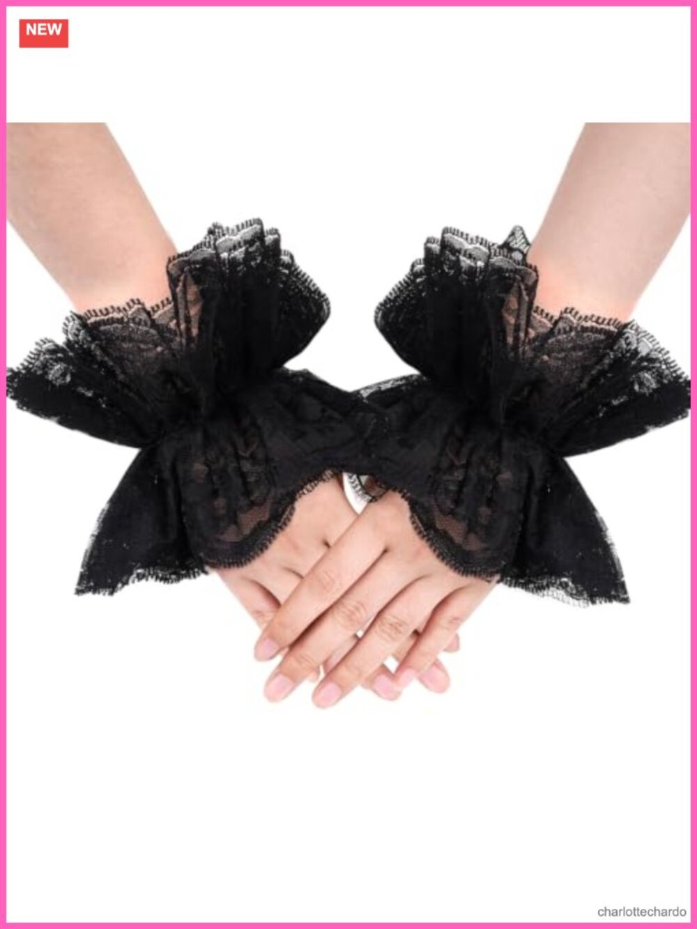 Lace Fingerless Gloves Lolita Clown Costume Accessories Women One Size
